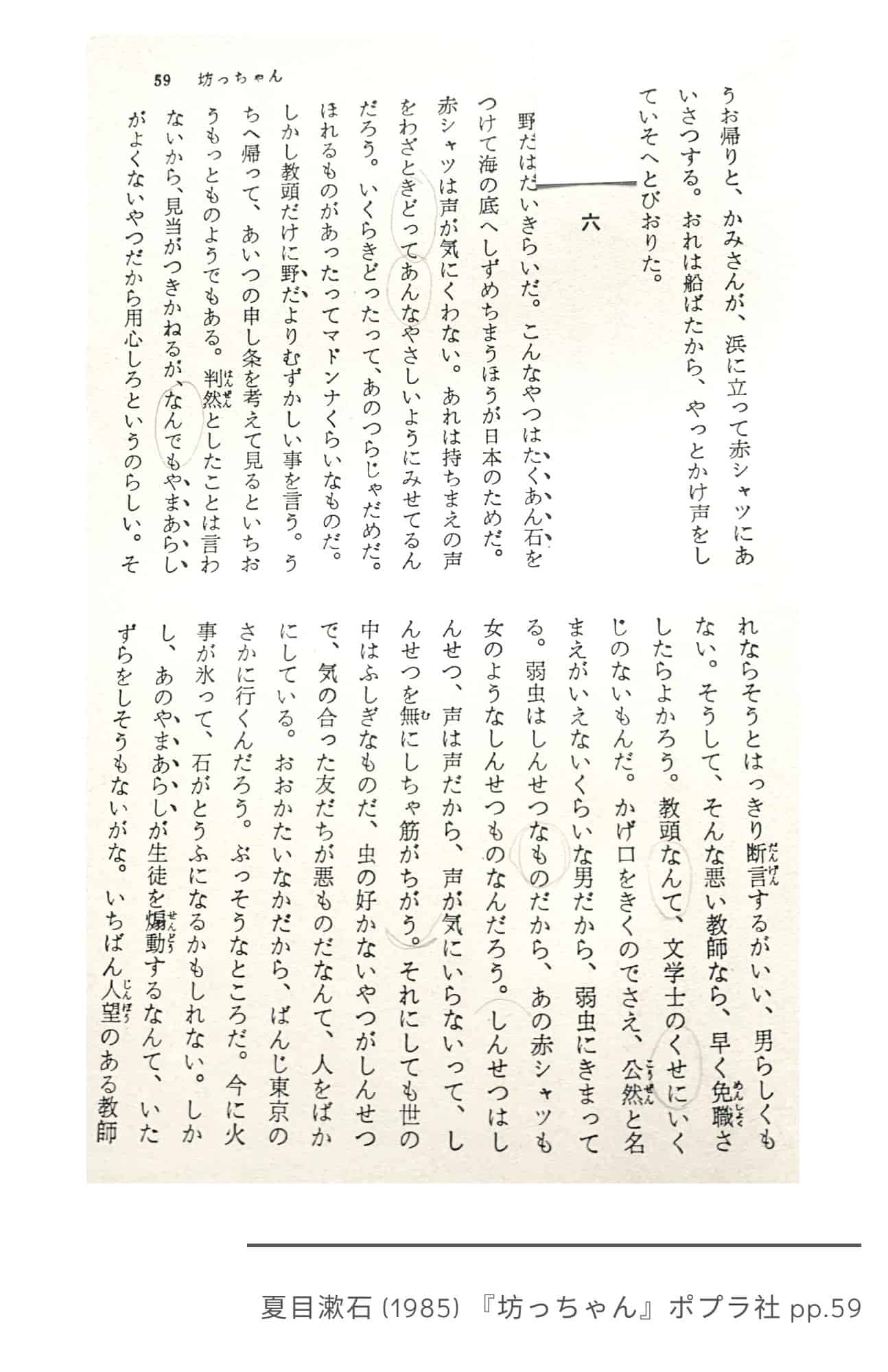 Botchan, Chapter Six Intro, pp.59